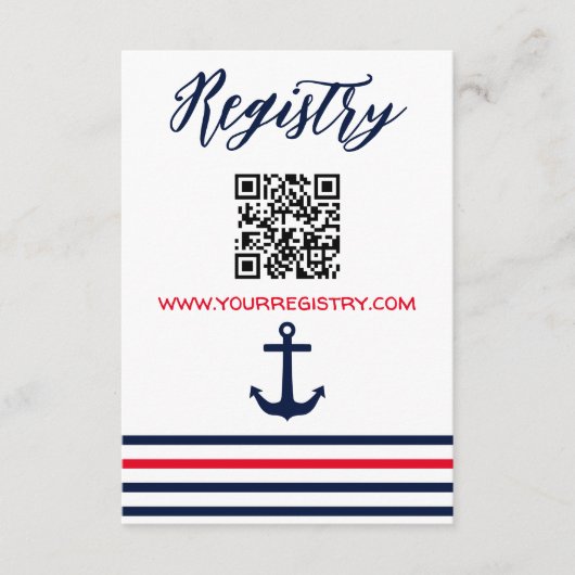 Ahoy, het is een jongen! Nautical Baby shower Regi Informatiekaartje (Voorkant)
