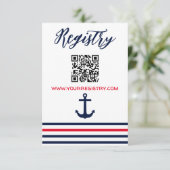 Ahoy, het is een jongen! Nautical Baby shower Regi Informatiekaartje (Staand voorkant)