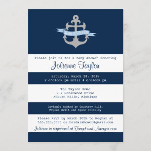 Ahoy Het is een Jongen Nautical Baby shower Uitnod Kaart