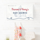 Ahoy Het is een Jongen Nautical Baby shower Welcom Spandoek (Insitu)