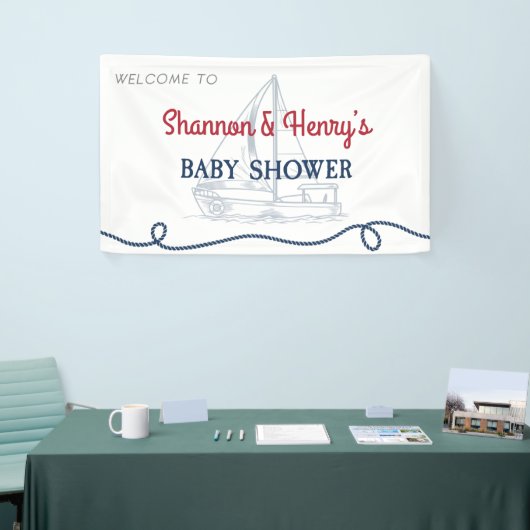 Ahoy Het is een Jongen Nautical Baby shower Welcom Spandoek (Beurs)