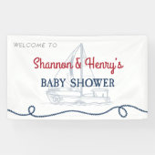 Ahoy Het is een Jongen Nautical Baby shower Welcom Spandoek (Horizontaal)