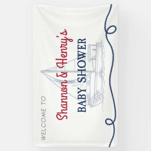 Ahoy Het is een Jongen Nautical Baby shower Welcom Spandoek (Verticaal)