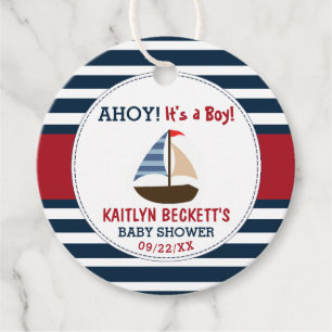 Ahoy, het is een jongen! Nautical Boat Baby shower Bedankjes Labels