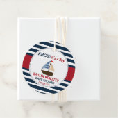 Ahoy, het is een jongen! Nautical Boat Baby shower Bedankjes Labels (In situ)