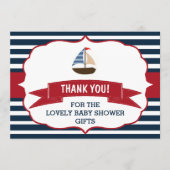 Ahoy, het is een jongen! Nautical Boat Baby shower Bedankkaart (Voorkant)