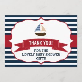 Ahoy, het is een jongen! Nautical Boat Baby shower Bedankkaart
