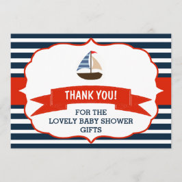 Ahoy, het is een jongen! Nautical Boat Baby shower Bedankkaart