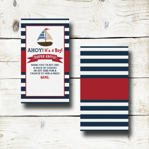 Ahoy, het is een jongen! Nautical Boat Baby shower Informatiekaartje
