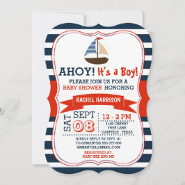 Ahoy, het is een jongen! Nautical Boat Baby shower Kaart
