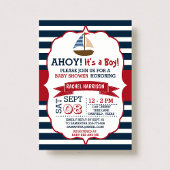 Ahoy, het is een jongen! Nautical Boat Baby shower Kaart