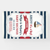 Ahoy, het is een jongen! Nautical Boat Baby shower Spandoek (Horizontaal)