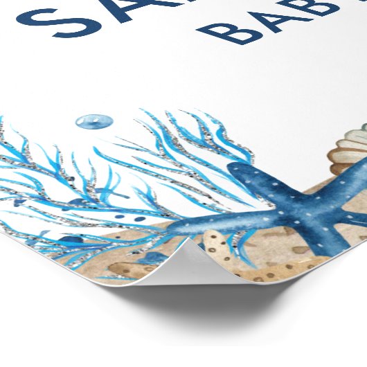 Ahoy Het is een jongen Nautical Boat Baby shower W Poster (Hoek)