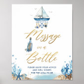 Ahoy Het is een Jongen Nautical Message in een Bot Poster (Voorkant)