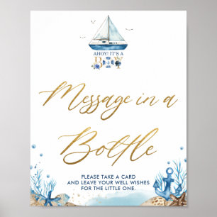 Ahoy Het is een Jongen Nautical Message in een Bot Poster