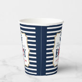 Ahoy Het is een jongen Nautical Navy Blue Baby sho Papieren Bekers (Rechts)