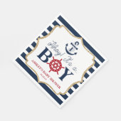 Ahoy Het is een jongen Nautical Navy Blue Baby sho Servet (Hoek)
