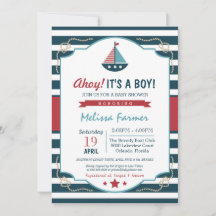 Ahoy, het is een jongen! Nautical Navy & Red Baby