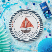 Ahoy Het is een jongen Nautical Papieren Bordje (Feest)