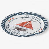 Ahoy Het is een jongen Nautical Papieren Bordje (Gekanteld)