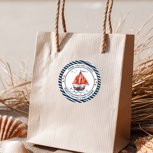 Ahoy Het is een jongen Nautical Ronde Sticker