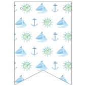 Ahoy Het is een jongen Nautical Waterverf Blue Bab Vlaggetjes (Eerste vlag)