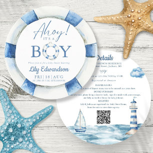 Ahoy Het Is Een Jongen Nautilus Baby Shower Alles Kaart