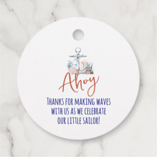 Ahoy Het is een Jongen Nautilus Favor Tags Bedankjes Labels