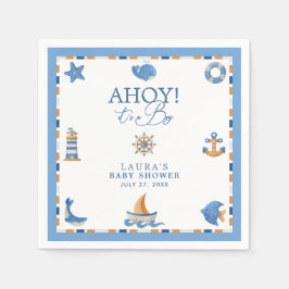 Ahoy Het is een Jongen Nautilus Oceaan Baby Borrel Servet