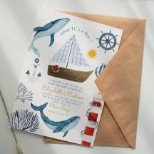 Ahoy Het is een Jongen Nautilus Zeilboot Baby Borr