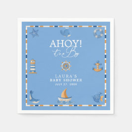Ahoy Het is een Jongen Nautilus Zeiler Oceaan Baby Servet