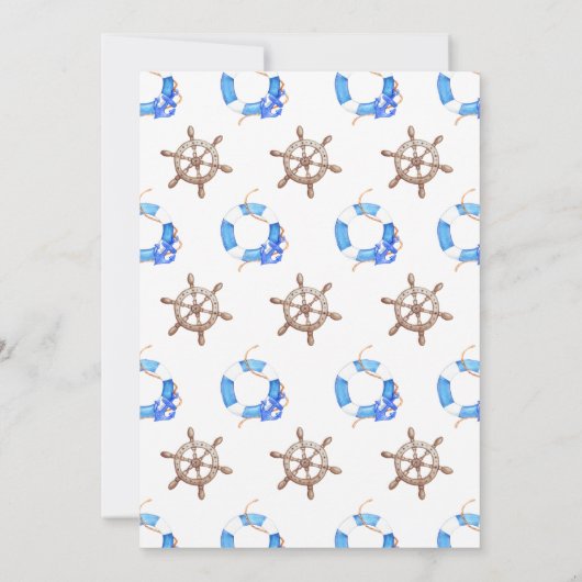 Ahoy het is een jongen nautisch aan boord van het  kaart (Achterkant)