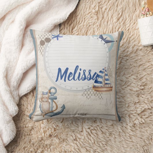 Ahoy Het is een jongen nautisch avontuur wacht Kussen (Deken)