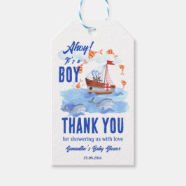 Ahoy, het is een jongen-nautisch baby shower bedan cadeaulabel
