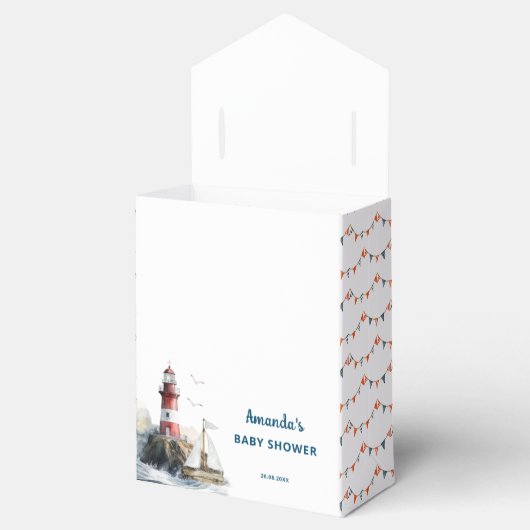 Ahoy Het is een Jongen Nautisch Baby shower Bedankdoosjes (Geopend)