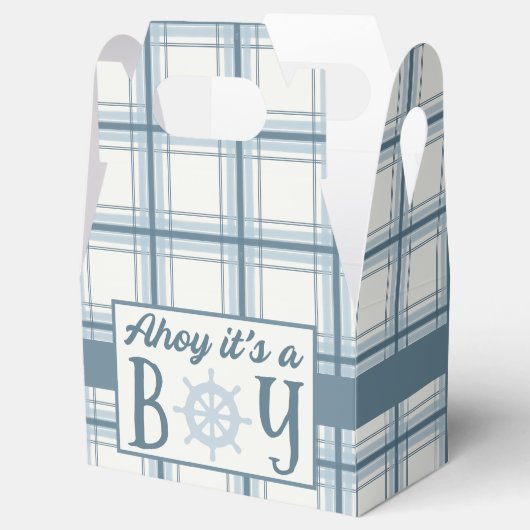 Ahoy Het is een Jongen Nautisch Baby shower Bedankdoosjes (Geopend)