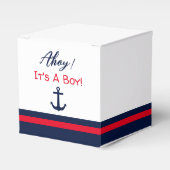 Ahoy, het is een jongen! Nautisch Baby shower Bedankdoosjes (Voorkant Zijde)