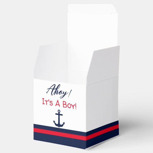 Ahoy, het is een jongen! Nautisch Baby shower Bedankdoosjes (Geopend)