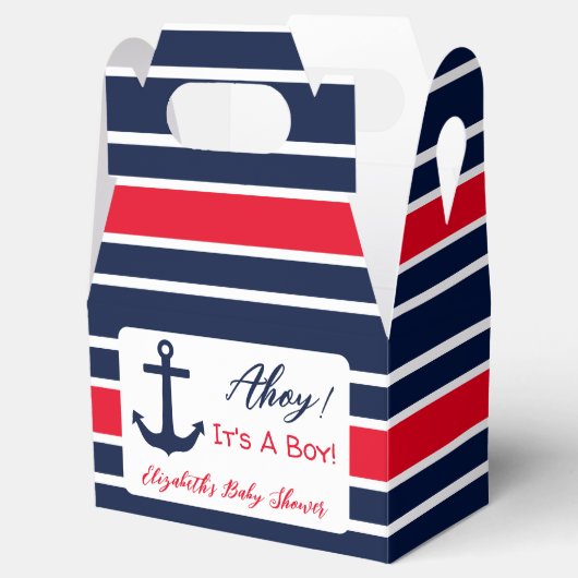 Ahoy, het is een jongen! Nautisch Baby shower Bedankdoosjes (Geopend)
