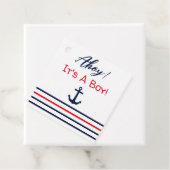 Ahoy, het is een jongen! Nautisch Baby shower Bedankjes Labels (In situ)