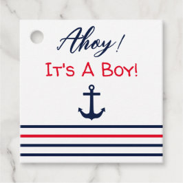 Ahoy, het is een jongen! Nautisch Baby shower Bedankjes Labels