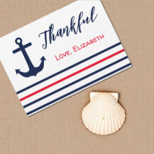 Ahoy, het is een jongen! Nautisch Baby shower Bedankkaart