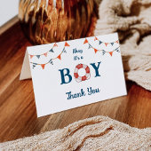 Ahoy Het is een Jongen Nautisch Baby shower Bedankkaart