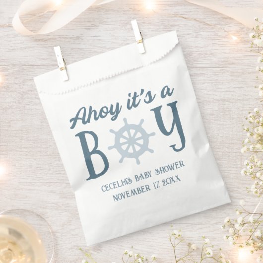 Ahoy Het is een Jongen Nautisch Baby shower Bedankzakje (Geknipt)