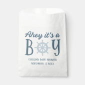 Ahoy Het is een Jongen Nautisch Baby shower Bedankzakje (Voorkant)