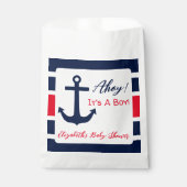 Ahoy, het is een jongen! Nautisch Baby shower Bedankzakje (Voorkant)
