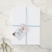 Ahoy Het is een Jongen Nautisch Baby shower Cadeaulabel (Met Touw)