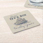 Ahoy! Het is een jongen nautisch baby shower deco Kartonnen Onderzetters (Schuin)