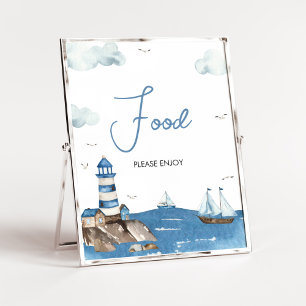 Ahoy Het is een jongen nautisch Baby shower eten Poster