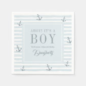 Ahoy Het is een Jongen Nautisch Baby shower Gepers Servet (Voorkant)